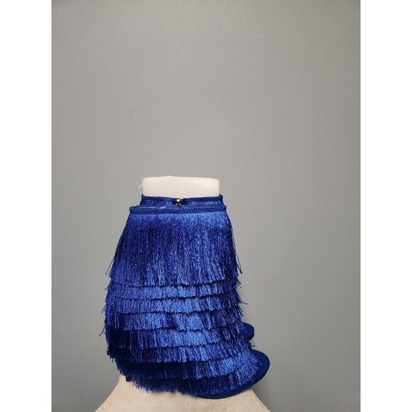 NWOT Mambo Fringe Heels in Blue 11 - Picture 2 of 6